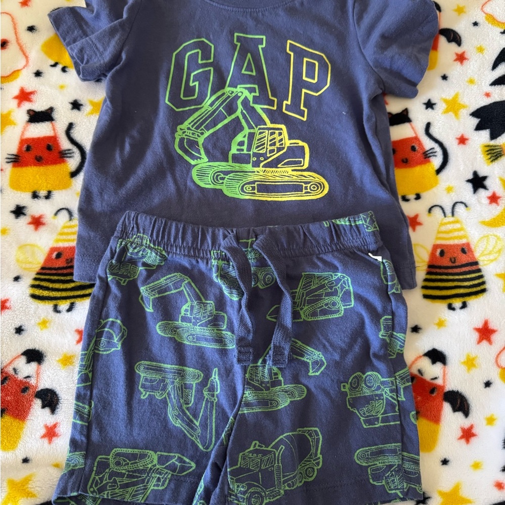 GAP Navy and Lime Graphic Toddler Set